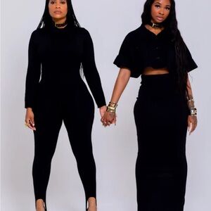 ICON Women's Black Skinny Jumpsuit